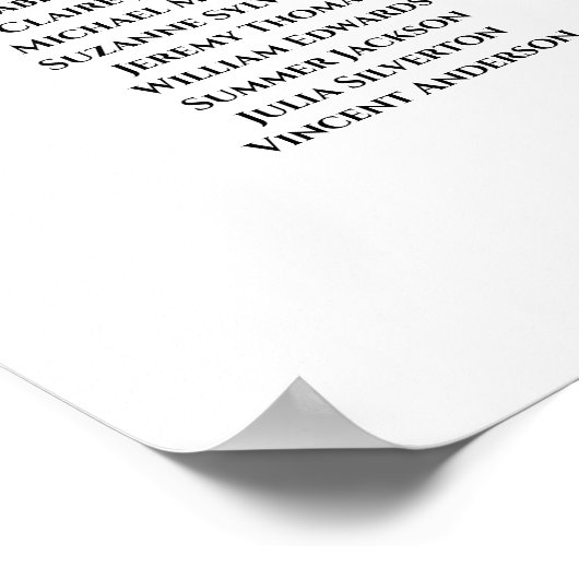 Paarse Rozen Elegant 9 tafel bruiloft zitgrafiek Poster (Hoek)