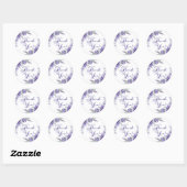 Paarse Rozen | Elegante Waterverf Bloemen Dank u Ronde Sticker (Vel)