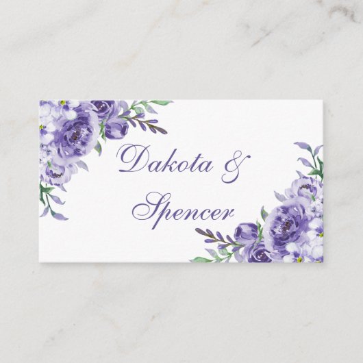 Paarse Rozen | Elegante Waterverf Bloemen Website Informatiekaartje (Voorkant)