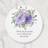 Paarse Rozen Eucalyptus botanische bruiloft Bedankjes Labels (Achterkant)