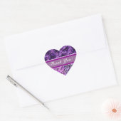 Paarse Rozen Hart Sticker (Envelop)