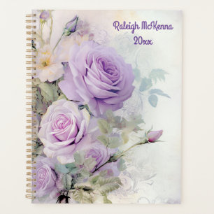 Paarse Rozen Junk Journal Illustration Classic Planner