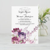 Paarse Rozen Kaart (Staand voorkant)