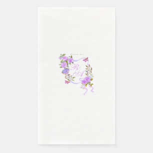 Paarse Rozen lint monogram bruiloft Servet