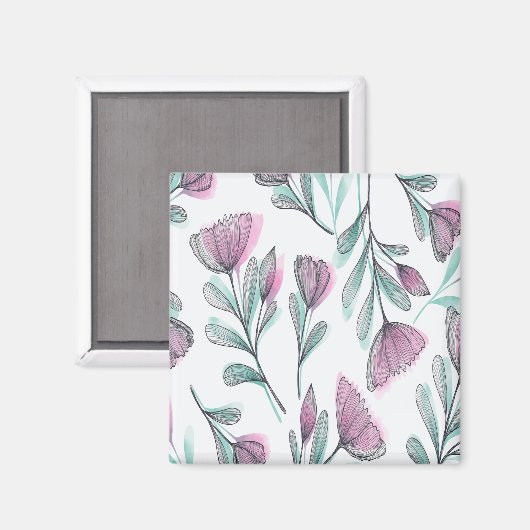 Paarse rozen magneet (Voorkant / Achterkant)