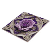 Paarse Rozen Modern Mooi Collectie Keramisch Tegeltje (Zijkant)