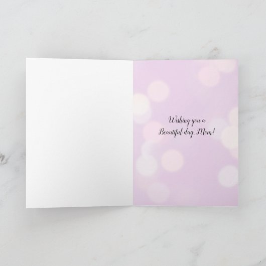 Paarse Rozen Moederdochter Foto Moederdag Kaart (Binnen)