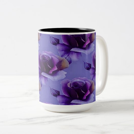 Paarse Rozen Mok flessenpatroon (Voorkant rechts)