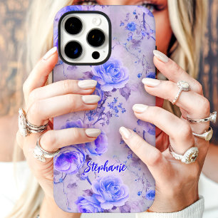  Paarse Rozen Romantische Bloemen Custom Name iPhone 16 Pro Max Hoesje