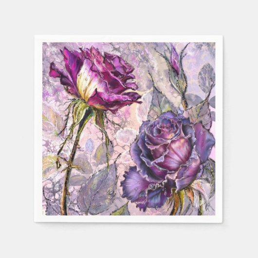 Paarse Rozen Servetten (Voorkant)