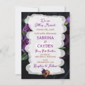 Paarse Rozen, Steampunk Wedding Kaart (Voorkant)