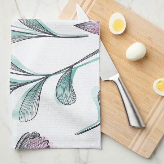 Paarse rozen theedoek (Quarter Fold)