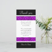 Paarse rozen - Trouwen & Verjaardag Dank u kaarten (Staand voorkant)