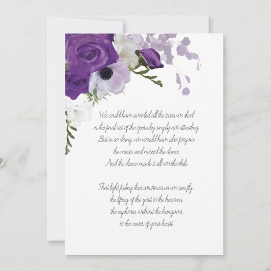 Paarse Rozen Uitnodiging tot kennisgeving van begr (Achterkant)