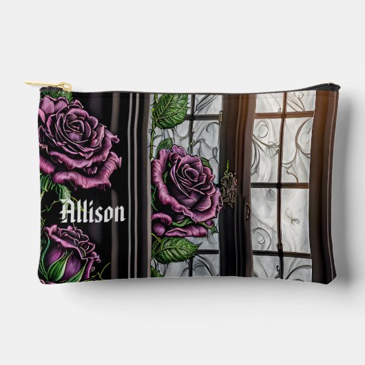 Paarse rozen van het raam - gothische stijl etui (Voorkant)