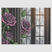 Paarse rozen van het raam - gothische stijl tissuepapier (Voorkant)