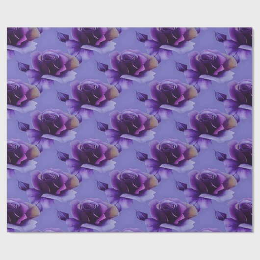 Paarse Rozen Ventilatorpatronen Verpakkingspapier Cadeaupapier (Vlak)