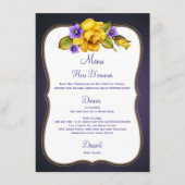 Paarse rozen Violet Gold Lijst Menu (Voorkant)