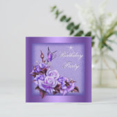 Paarse Rozen vlinderbloemigen 2 Kaart (Staand voorkant)