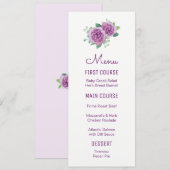 Paarse Rozen Waterverf Bloemenmenu's Menu (Voorkant / Achterkant)