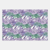 Paarse Rozen Waterverf handgeschilderd Inpakpapier Vel (Voorkant 2)