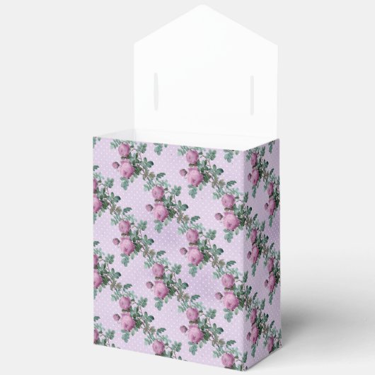 Paarse Rozen & Witte Polka Dot  Stijl Bedankdoosjes (Open)