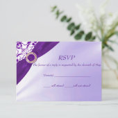 Paarse RSVP-kaarten RSVP Kaartje (Staand voorkant)