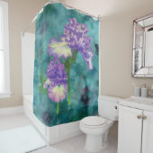 Paarse ruffle Iris-douchergordijn Douchegordijn (In situ)