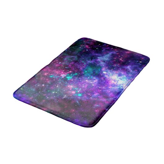 Paarse ruimte Galaxy Cosmic Spacey Blauwgroen roze Badmat (Gekanteld)