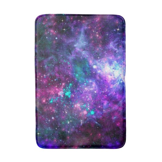 Paarse ruimte Galaxy Cosmic Spacey Blauwgroen roze Badmat (Voorkant Verticaal)