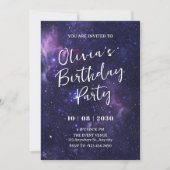 Paarse ruimte galaxy Invitation Kaart (Voorkant)