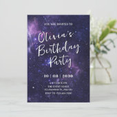 Paarse ruimte galaxy Invitation Kaart (Staand voorkant)