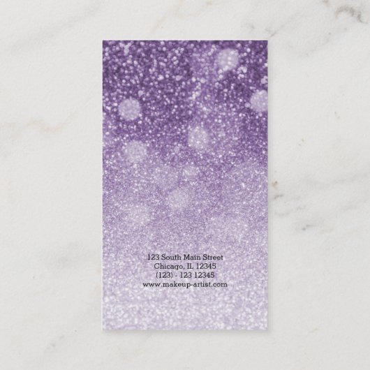 Paarse ruit zweeft ogen | make-up kunstenaar visitekaartje (Achterkant)