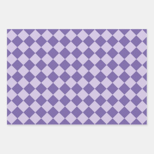 Paarse ruitpatroon van Checker Inpakpapier Vel