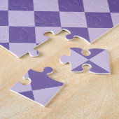 Paarse ruitpatroon van Checker Legpuzzel (Zijkant)