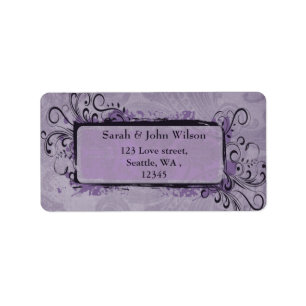 Paarse Rustic Vintage Wedding Etiket