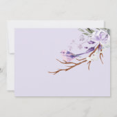 Paarse rustieke bloemen bruiloft kaart (Achterkant)