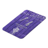 Paarse rustieke houten strijkverlichting Boho Maso Magneet (Linkerzijde)