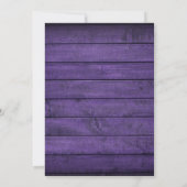 Paarse rustieke houten string verlichting script b kaart (Achterkant)