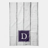 Paarse rustieke monogram handdoek (Verticaal)
