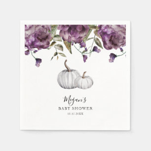 Paarse rustieke pompoen Herfst Baby shower Servet