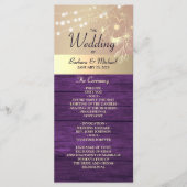 Paarse Rustieke Slingers Trouwprogramma Programma (Voorkant)