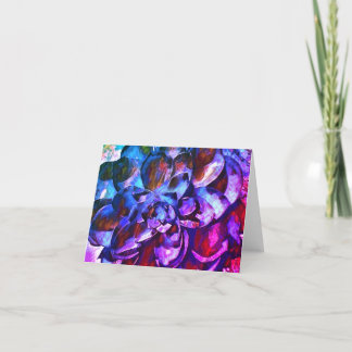 Paarse Saffier Bloem Kaart (Blank Inside)