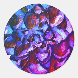 Paarse saffier bloem ronde sticker