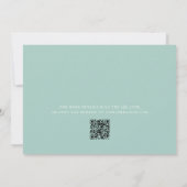 Paarse Sage Groene Eenvoudige QR Code Sla de Datum Kaart (Achterkant)