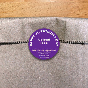 Paarse Saint Patrick Business Round Sticker
