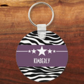 Paarse Sassy Star-Sleutelhanger Sleutelhanger (Voorkant)