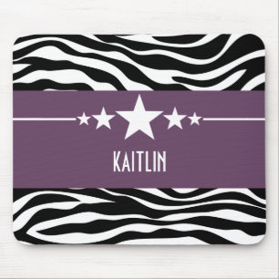 Paarse Sassy Star Zebra Mousepad Muismat