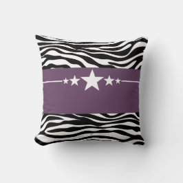 Paarse Sassy Star Zebra Pillow Kussen