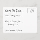 Paarse save the date Briefkaart (Achterkant)